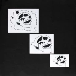 Custom Shop Airbrush Stencil Skull Design Set #7 (3 Different Scale Sizes) - 3 Laser Cut Reusable Templates