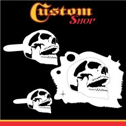 Custom Shop Airbrush Stencil Skull Design Set #7 (3 Different Scale Sizes) - 3 Laser Cut Reusable Templates