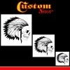 Stencils Custom Shop Airbrush Skeleton Skull Indian Chief Stencil Set (Skull Design #12 In 3 Scale Sizes) - Laser Cut Reusable Templates