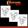 Custom Shop Airbrush Pile Of Skulls Stencil Set (3 Pack Of Same Skull Design) - Laser Cut Reusable Templates Stencils