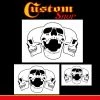 Custom Shop Airbrush Triple Skull Pile Stencil Set (Skull Design In 3 Scale Sizes) - Laser Cut Reusable Templates