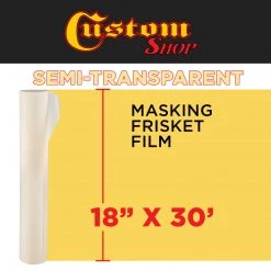 Custom Shop 18" X 30' Roll Of Semi-Transparent Masking Film/Frisket For Artists, Airbrush Graphics, Auto, Tracing, Cutting Templates, Stencil Making Airbrush Masking & Film