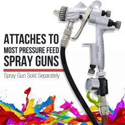 Master Pro Series 6 Foot Air And Fluid Hose Assembly Set With 3/8" NPS Air And 1/4" NPS Fluid Fittings For Spray Guns, Paint Pressure Pot Tanks, HD 11 Master Pro Series 6 Foot Air And Fluid Hose Assembly Set With 3/8