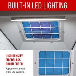 Master Airbrush Portable Hobby Airbrush Paint Spray Booth Kit With LED Lights, Turntable, Powerful Exhaust Fan With Filter & Extension Hose - Spray Painting Projects Airbrush Spray Booths