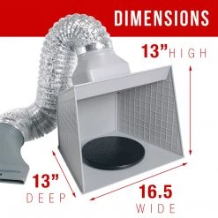 Master Airbrush Portable Hobby Airbrush Paint Spray Booth Kit With LED Lights, Turntable, Powerful Exhaust Fan With Filter & Extension Hose - Spray Painting Projects Airbrush Spray Booths