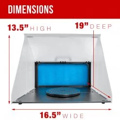 Master Airbrush Portable Hobby Airbrush Spray Booth Kit With 7.5 In. Diameter Revolving Turntable (Exhaust Extension Hose Not Included)