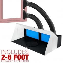 Master Airbrush Portable Hobby Dual Airbrush Spray Booth Kit With Exhaust Extension Hose (Extends Up To 5.6 Feet) And 7.5 In. Diameter Revolving Turntable Airbrush Spray Booths