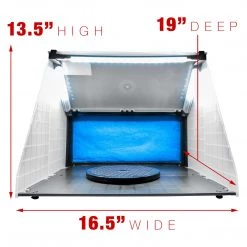 Master Airbrush Portable Hobby Airbrush Spray Booth Kit With LED Lights, Exhaust Extension Hose (Extends Up To 5.6 Feet) And 7.5 In. Diameter Revolving Turntable Airbrush Spray Booths