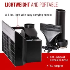 Master Airbrush Master Portable Hobby Airbrush Spray Booth Kit With LED Lights, Exhaust Extension Hose (Extends Up To 5.6 Feet) & 7.5 In. Diameter Revolving Turntable Airbrush Spray Booths