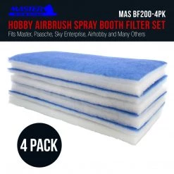 Master Airbrush Filter Set For Portable Airbrush Spray Booth That Fits Master, Paasche, Sky Enterprise, Air Hobby And More (Pack Of 4)