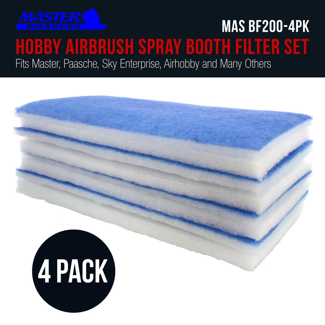 Master Airbrush Filter Set For Portable Airbrush Spray Booth That Fits Master, Paasche, Sky Enterprise, Air Hobby And More (Pack Of 4) 4 Master Airbrush Filter Set For Portable Airbrush Spray Booth That Fits Master, Paasche, Sky Enterprise, Air Hobby And More (Pack Of 4)