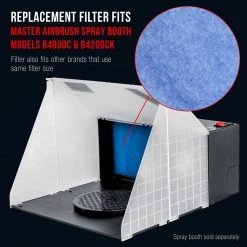 Master Airbrush Filter Set For Portable Airbrush Spray Booth That Fits Master, Paasche, Sky Enterprise, Air Hobby And More (Pack Of 4) 11 Master Airbrush Filter Set For Portable Airbrush Spray Booth That Fits Master, Paasche, Sky Enterprise, Air Hobby And More (Pack Of 4)