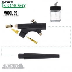 Master Airbrush Master Economy E91 Single-Action External Mix Siphon Feed Airbrush Set With 0.8 Mm Tip & 1/8 In. Air Inlet Siphon Feed Airbrushes