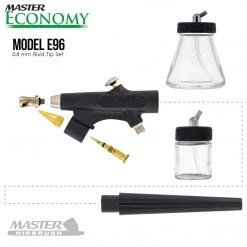 Master Airbrush Master Economy E96 Single-Action External Mix Siphon Feed Airbrush Set With 0.5mm Tip Broad Spray Pattern & 5 Ft. Air Hose
