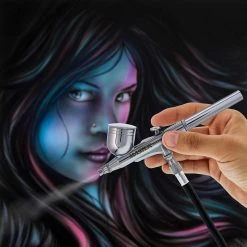 G222 Pro Set Master Airbrush With 3 Nozzle Sets (0.2, 0.3 & 0.5mm Needles, Fluid Tips And Air Caps) - Dual-Action Gravity Feed Airbrush, 1/3 Oz. Cup