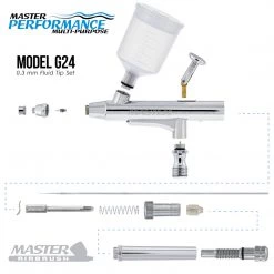 Master Airbrush Master Performance G24 Multi-Purpose Precision Dual-Action Gravity Feed Airbrush, 0.3 Mm Tip, 3/4 & 1.5 Oz Cups Gravity Feed Airbrushes 10 Master Airbrush Master Performance G24 Multi-Purpose Precision Dual-Action Gravity Feed Airbrush, 0.3 Mm Tip, 3/4 & 1.5 Oz Cups Gravity Feed Airbrushes