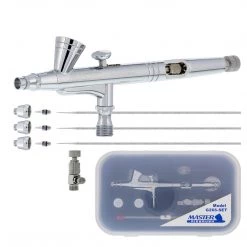 Master Airbrush Master Performance G266 Pro Set Dual-Action Gravity Feed Airbrush Set With 3 Nozzle Sets (0.2, 0.3 & 0.5 Mm) 1/16 Oz Cup & Cutaway Handle Gravity Feed Airbrushes