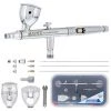 Master Airbrush Gravity Feed Airbrushes Master Hi-Flow G33 All-Purpose Precision Dual-Action Gravity Feed Airbrush Set With 3 Cup Sizes And 3 Nozzle Sets (0.3, 0.5 & 0.8 Mm)