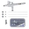 Master Airbrush G344 Multi-Purpose Dual-Action Gravity Feed Airbrush With 3 Nozzle Sets (0.2, 0.3 & 0.5mm Needles, Fluid Tips And Air Caps) 1/16 Oz. Fluid Cup