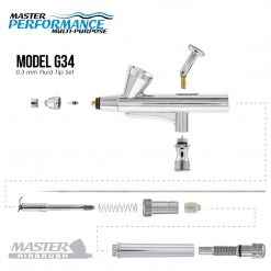 Master Airbrush Gravity Feed Airbrushes G34 Multi-Purpose Dual-Action Gravity Feed Airbrush With A 0.3mm Tip And 1/16 Oz. Fluid Cup - User Friendly