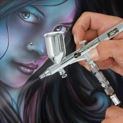 Master Airbrush Master High Precision G45 Dual-Action Gravity Feed Airbrush, 02 Mm Tip, Large 1/2 Oz Cup, Air Control Gravity Feed Airbrushes