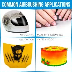 Gravity Feed Airbrushes Master Airbrush Model G46 Multi-Purpose Dual-Action Airbrush, 0.3 Mm Tip, 3 Sizes Of Gravity Feed Fluid Cups, Micro Airflow Valve