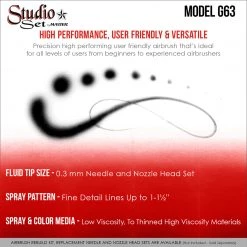 Master Airbrush 6 Master Performance G23 Dual-Action Gravity Feed Airbrushes With 0.3 Mm Tips, 1/3 Oz. Cups, Cutaway Handles & Storage Case