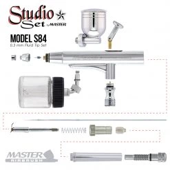 Master Airbrush Master G64 Studio Airbrush Set With 6 Different Airbrush Models (2 Gravity Feed, 3 Siphon Feed, 1 Side Feed) 15 Master Airbrush Master G64 Studio Airbrush Set With 6 Different Airbrush Models (2 Gravity Feed, 3 Siphon Feed, 1 Side Feed)