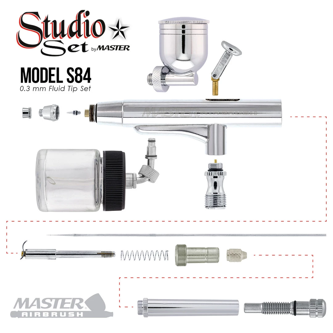 Master Airbrush Master G64 Studio Airbrush Set With 6 Different Airbrush Models (2 Gravity Feed, 3 Siphon Feed, 1 Side Feed) 7 Master Airbrush Master G64 Studio Airbrush Set With 6 Different Airbrush Models (2 Gravity Feed, 3 Siphon Feed, 1 Side Feed)