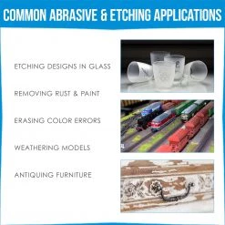 Master Airbrush Airbrush Sandblasting Gravity Feed Air Abrasive Eraser And Etching Airbrush Kit - Mini Sandblaster Etcher Gun With 1/2 Oz. Cup, 0.5 Mm Tip, Hose