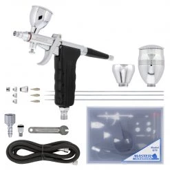 Master Airbrush Master Hi-Flow G79 All-Purpose Pistol Trigger Gravity Feed Airbrush Set, 3 Nozzle Sets, 3 Cup Sizes & 6 Ft. Air Hose Gravity Feed Airbrushes