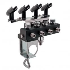 Master Airbrush Airbrush Holder Station With 4-Way Air Splitter Manifold, Holds Up To 4 Airbrushes - Clamp On Work Table, Benchtop, Mount Onto Compressor