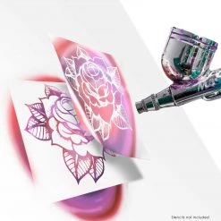 Master Airbrush Multi-Purpose Airbrush Kit With Mini Compressor, Dual-Action Gravity Feed Airbrush. Air Hose And 8 Color Tattoo Paint Set Face & Body Art Systems