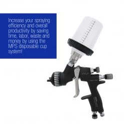 Master Pro Master Paint System MPS Disposable Paint Spray Gun Cup Liners And Lid System, 50 Pack Mini Size 6 Ounce (180ml) Kit MPS Cups & Liners 12 Master Pro Master Paint System MPS Disposable Paint Spray Gun Cup Liners And Lid System, 50 Pack Mini Size 6 Ounce (180ml) Kit MPS Cups & Liners