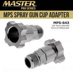 Master Pro Master Paint System MPS Spray Gun Cup Adapter 843 - Converts Full-Size Devilbiss Spray Guns, GTI GFG Finishline For Use With MPS Disposable Cup System Adapters