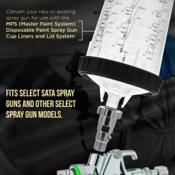 Master Pro Adapters Master Paint System MPS Spray Gun Cup Adapter 855 - Converts Select Sata Spray Guns For Use With MPS Disposable Spray Gun Cup Liners & Lid System