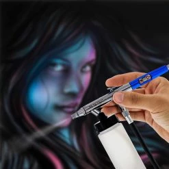 Master Airbrush 6 Master Hi-Flow S62 Dual-Action Siphon Feed Airbrushes With 0.5 Mm Tips, 2-3/4 Oz Bottles, Color Coated Cutaway Handles & Storage Case