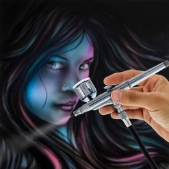 Master Airbrush Gravity Feed Airbrushes Master Performance SB84 Multi-Purpose Precision Dual-Action Side Bowl Feed Airbrush, 0.3 Mm Tip, Gravity & Siphon Cups