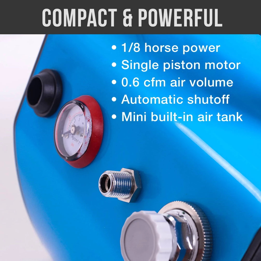 Master Airbrush Model TC-77 - Professional Super Quiet High Performance Compact Airbrush Compressor With Small Air Tank, Moisture Trap & Hose 7 Master Airbrush Model TC-77 - Professional Super Quiet High Performance Compact Airbrush Compressor With Small Air Tank, Moisture Trap & Hose