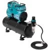 Master Airbrush Professional Cool Running 1/4 Hp Twin Cylinder Piston Air Compressor With Extra Large Storage Tank - High Airflow - Hose, Regulator Water Trap