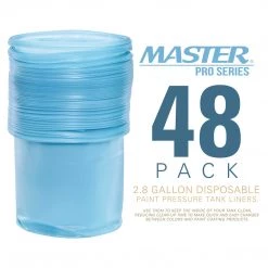 Master Pro 2.8 Gallon Paint Pressure Pot Tank Liners, Pack Of 48 - Disposable Liners That Fit Most 2.5 To 2.8 Gallon Tanks, TCP Global Models Pressure Pots