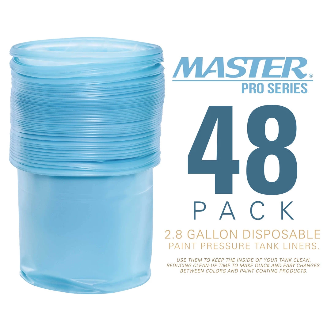 Master Pro 2.8 Gallon Paint Pressure Pot Tank Liners, Pack Of 48 - Disposable Liners That Fit Most 2.5 To 2.8 Gallon Tanks, TCP Global Models Pressure Pots 4 Master Pro 2.8 Gallon Paint Pressure Pot Tank Liners, Pack Of 48 - Disposable Liners That Fit Most 2.5 To 2.8 Gallon Tanks, TCP Global Models Pressure Pots