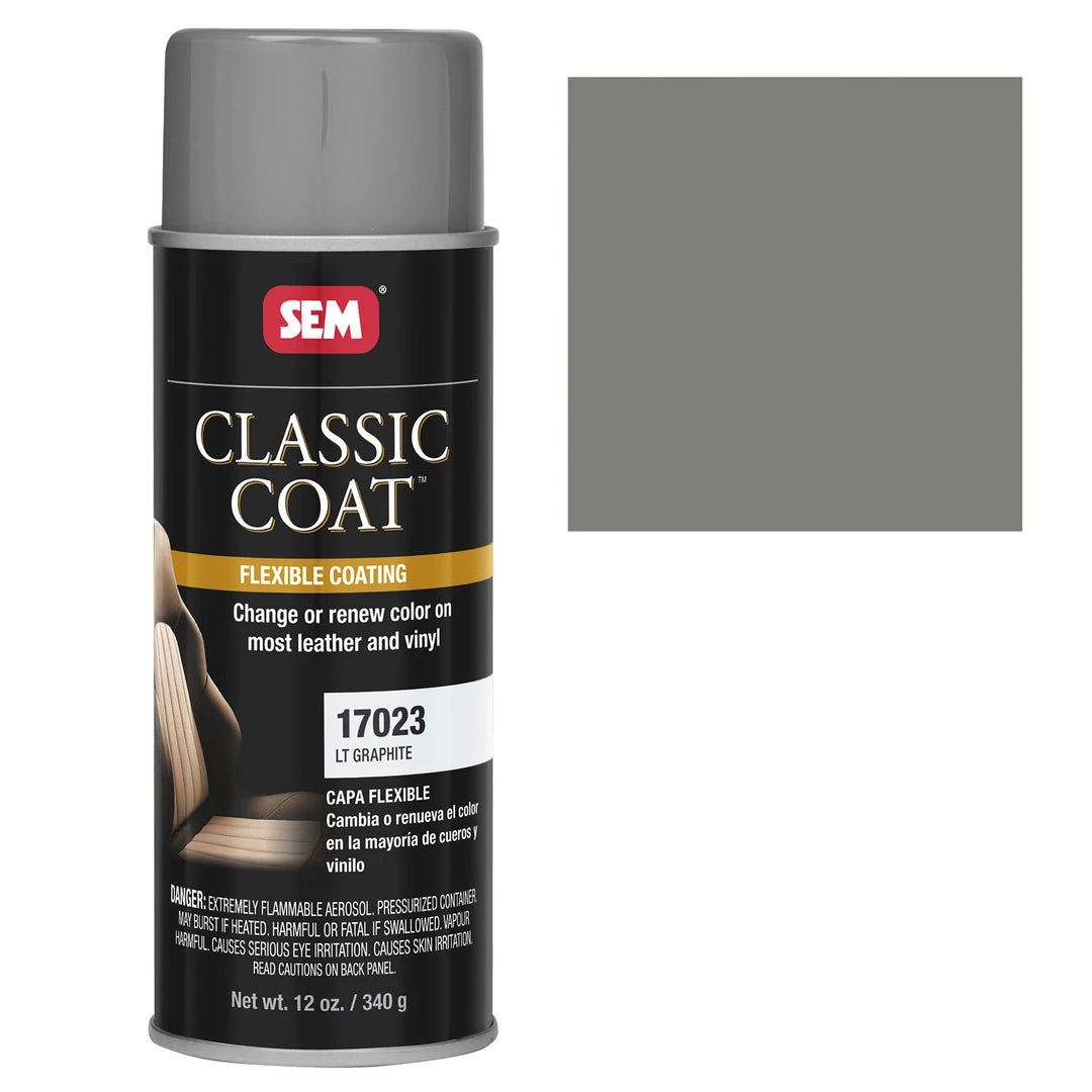 SEM Classic Coat - Leather & Vinyl Flexible Coating, Light Graphite (Ford ZUBA), 12 Oz. Aerosol Leather Coatings 3 SEM Classic Coat - Leather & Vinyl Flexible Coating, Light Graphite (Ford ZUBA), 12 Oz. Aerosol Leather Coatings