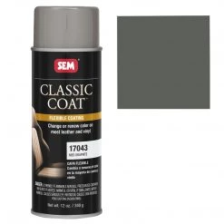 SEM Leather Coatings Classic Coat - Leather & Vinyl Flexible Coating, Medium Graphite (Ford ZUCA), 12 Oz. Aerosol