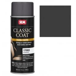 SEM Leather Coatings Classic Coat - Leather & Vinyl Flexible Coating, Dark Graphite (Ford ZU5A), 12 Oz. Aerosol