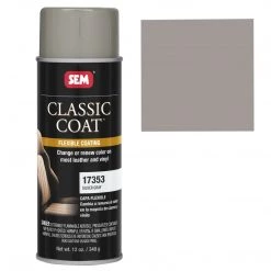 SEM Leather Coatings Classic Coat - Leather & Vinyl Flexible Coating, Silver Gray (BMW), 12 Oz. Aerosol