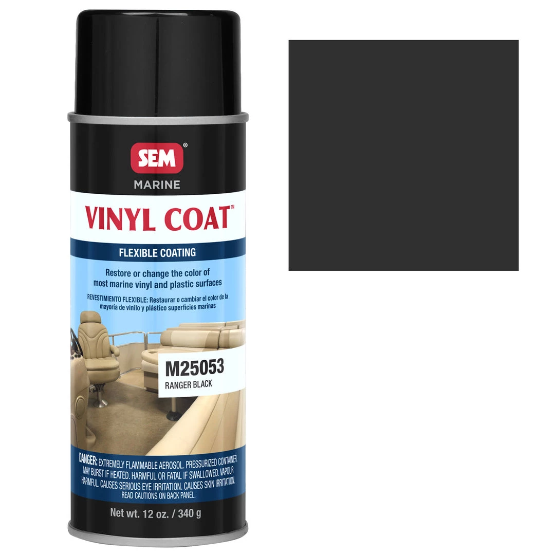 SEM Marine Vinyl Restoration Coating, Ranger Black, 12 Oz. Aerosol 3 SEM Marine Vinyl Restoration Coating, Ranger Black, 12 Oz. Aerosol