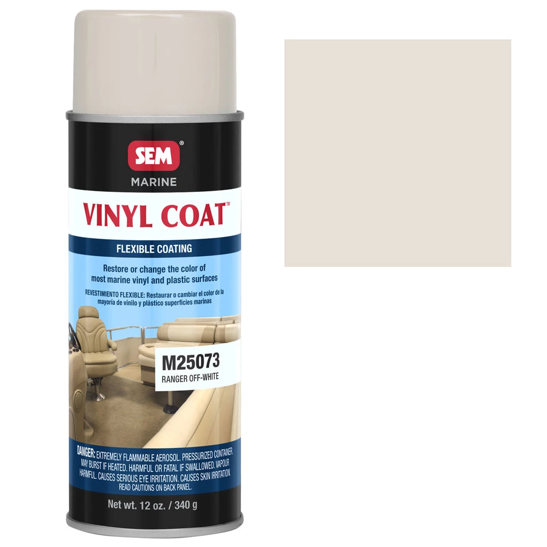 SEM Marine Vinyl Restoration Coating, Ranger Off-White, 12 Oz. Aerosol 3 SEM Marine Vinyl Restoration Coating, Ranger Off-White, 12 Oz. Aerosol