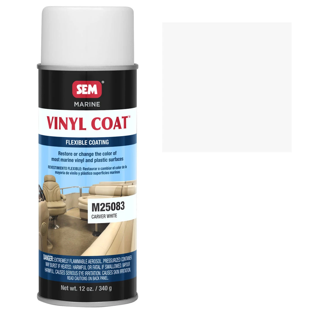 SEM Marine Vinyl Restoration Coating, Carver White, 12 Oz. Aerosol 3 SEM Marine Vinyl Restoration Coating, Carver White, 12 Oz. Aerosol