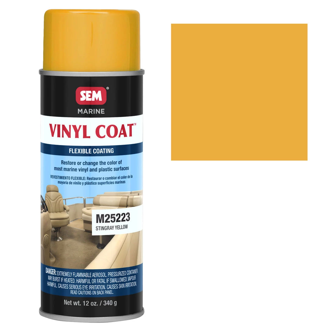 SEM Marine Vinyl Restoration Coating, Stingray Yellow, 12 Oz. Aerosol 3 SEM Marine Vinyl Restoration Coating, Stingray Yellow, 12 Oz. Aerosol